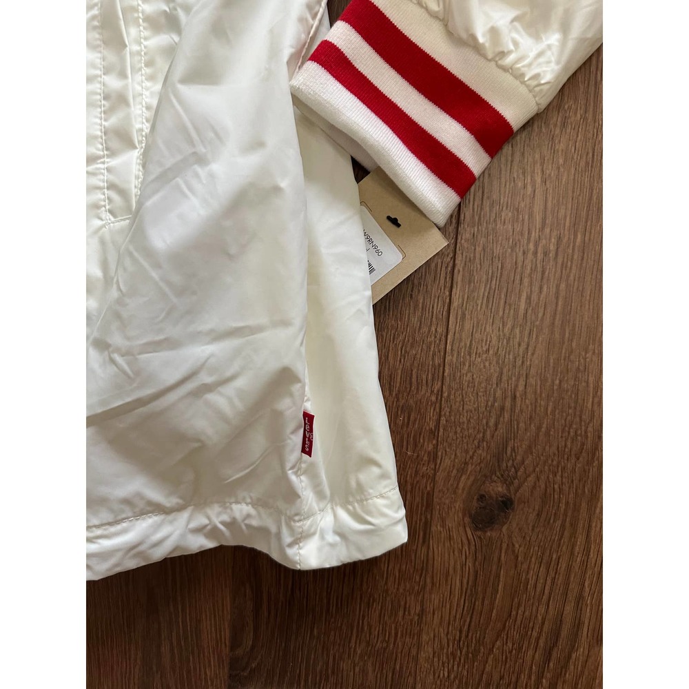 New Levi's Women's Nylon Retro Colorblocked Logo Bomber Jacket Sz Large - Picture 7 of 13